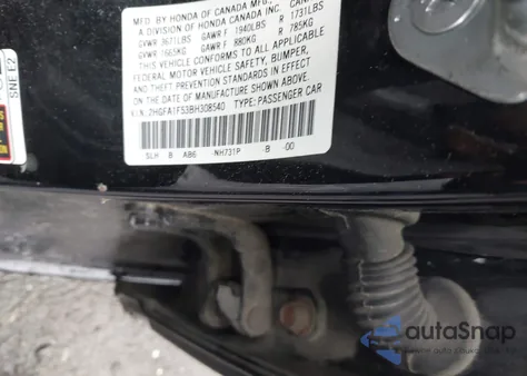 2011 Honda Civic Lx from USA, damaged, VIN 2HGFA1F53BH308540